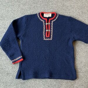 Norwear Sweater Womens Large Blue Virgin‎ Wool Knitwear Pullover Norway Made